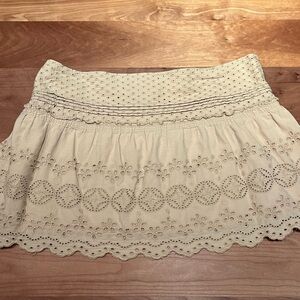 American Eagle Outfitters Tan Lace Mini Skirt